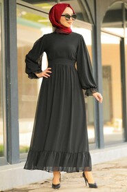  Black Hijab Daily Dress 1161S - 4