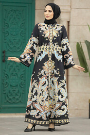  Black Hijab Dress 22342S - 2