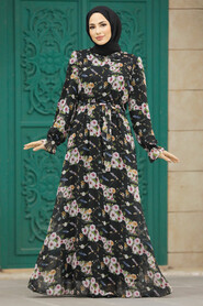  Black Hijab Dress 29711S - 1