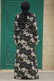  Black Hijab Dress 29711S - 3