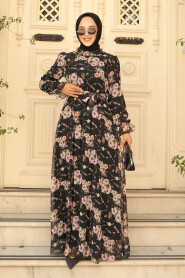  Black Hijab Dress 29711S - 3