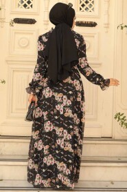  Black Hijab Dress 29711S - 4