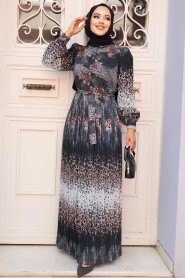 Neva Style - Black Hijab Dress 3878S - 2