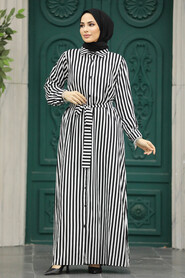  Black Hijab Dress 8955S - 1
