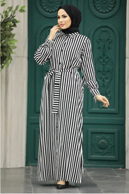  Black Hijab Dress 8955S - 2