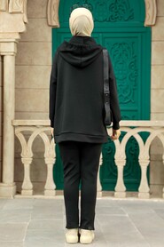  Black Hijab Dual Suit 22186S - 2