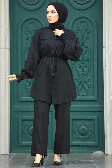  Black Hijab Dual Suit 5899S - NEVASTYLE