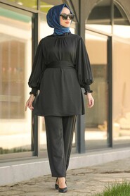 Black Hijab Dual Suit Dress 1168S - 1