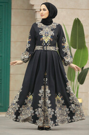  Black Hijab For Women Dress 22439S - 1