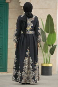  Black Hijab For Women Dress 22439S - 3