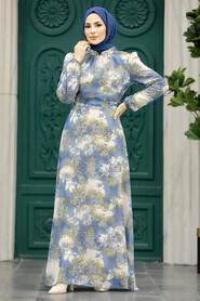  İndigo Blue Hijab For Women Dress 27944IM - 1