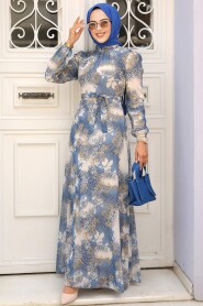  İndigo Blue Hijab For Women Dress 27944IM - 1