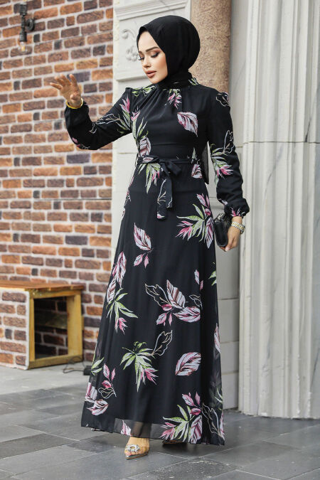  Black Hijab For Women Dress 27949S - NEVA STYLE