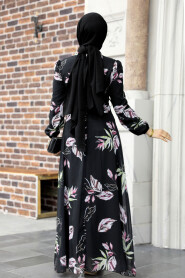  Black Hijab For Women Dress 27949S - 3