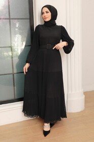  Black Hijab For Women Dress 3590S - 1