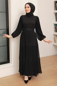  Black Hijab For Women Dress 3590S - 3
