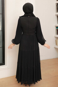  Black Hijab For Women Dress 3590S - 4
