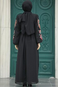  Black Hijab For Women Dress 8889S - 3