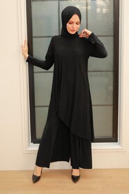  Black Hijab For Women Dual Suit 41612S - 1