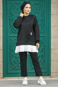  Black Hijab For Women Dual Suit 7108S - 1