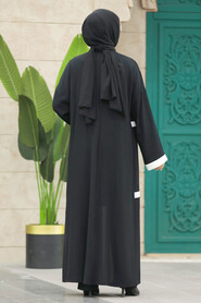  Black Hijab For Women Kimono Triple Suit 30195S - 5