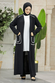  Black Hijab For Women Kimono Triple Suit 80101S - 2