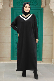  Black Hijab For Women Mercerized Dress 10149S - 3