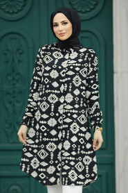  Black Hijab For Women Tunic 11632S - 1