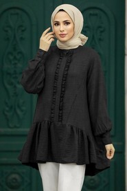  Black Hijab For Women Tunic 5898S - NEVA STYLE
