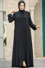  Black Modest Turkish Abaya 10556S - 2