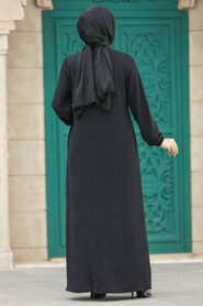  Black Hijab For Women Turkish Abaya 11069S - 4