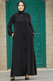  Black Hijab For Women Turkish Abaya 11069S - 1