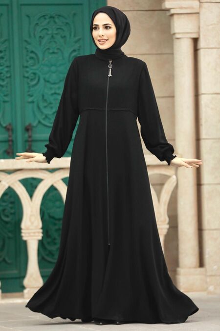  Black Hijab For Women Turkish Abaya 62212S - NEVA STYLE
