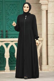  Black Hijab For Women Turkish Abaya 62212S - 2