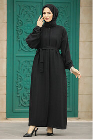  Black Hijab For Women Turkish Abaya 88681S - 2