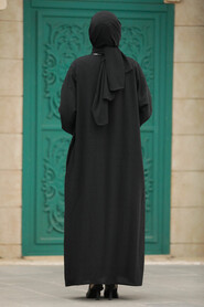  Black Hijab For Women Turkish Abaya 88681S - 3