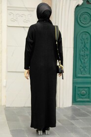  Black Hijab Knitwear Dress 34150S - 3