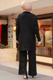  Black Hijab Knitwear Dual Suit 33860S - 4