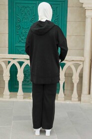  Black Hijab Knitwear Islamic Clothing Dual Suit 25030S - 2