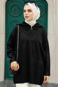  Black Hijab Knitwear Tunic 2690S - 2