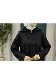  Black Hijab Knitwear Tunic 2690S - 3