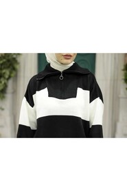  Black Hijab Knitwear Tunic 27021S - 3