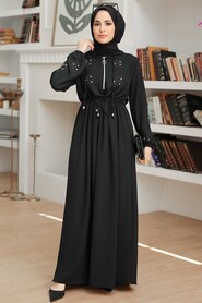  Black Hijab Maxi Dress 13260S - 1