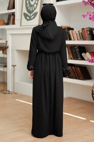  Black Hijab Maxi Dress 13260S - 5