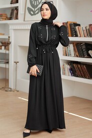  Black Hijab Maxi Dress 13260S - 2