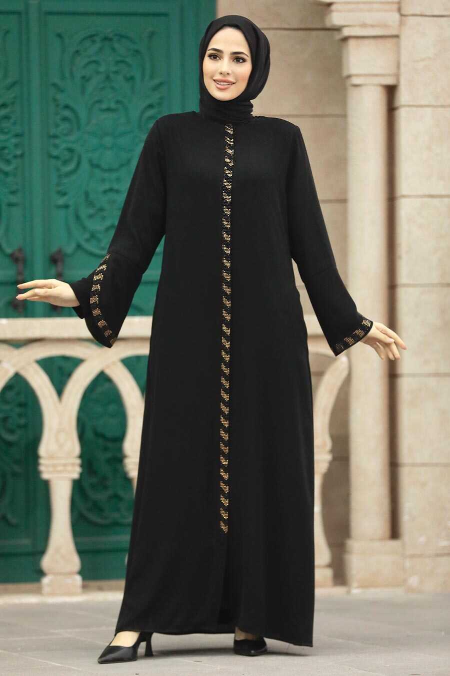 Neva Style - Black Modest Turkish Abaya 626S
