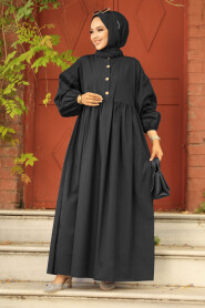  Black Hijab Maxi Dress 57347S - NEVA STYLE