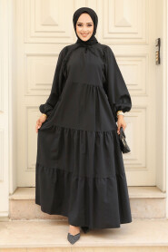  Black Hijab Maxi Dress 57349S - 1