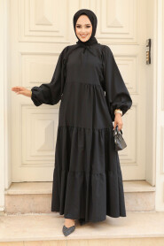  Black Hijab Maxi Dress 57349S - 2