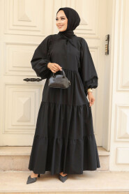  Black Hijab Maxi Dress 57349S - 3